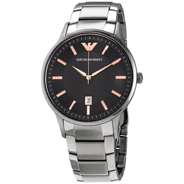 Macy's Watches Emporio Armani Men's Three-Hand Date Stainless Steel Watch - Silver
